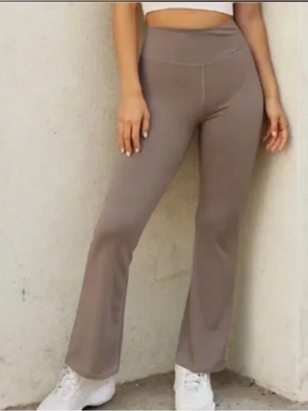 Wilo the Label High-Waisted Taupe Flare Legging Size M